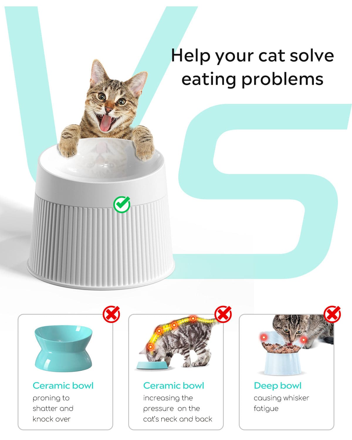 Pet Elevated Cat Bowls