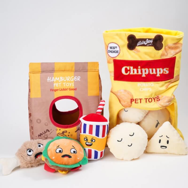 Fun Potato Chips Burger Dog Chew Toy